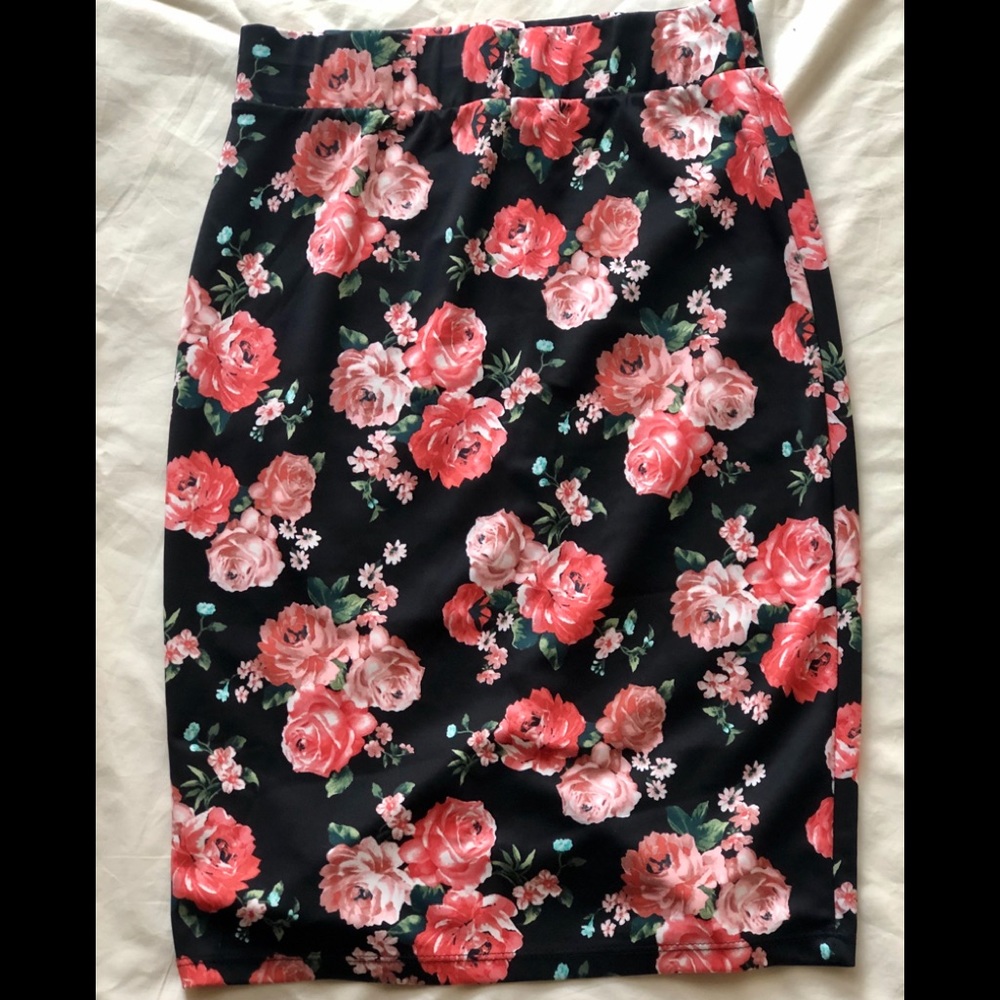 Floral midi skirt